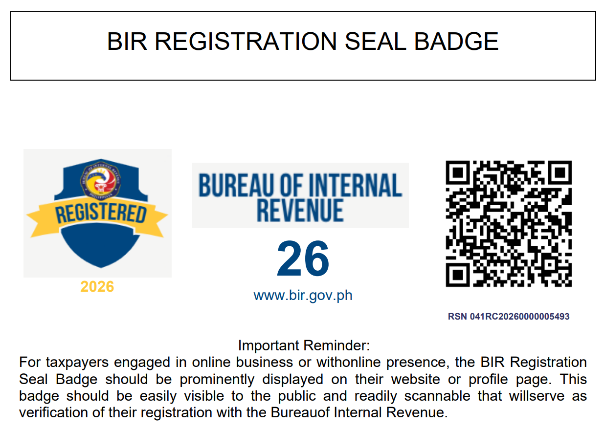 Bureau of Internal Revenue Registration Seal Badge - 2026